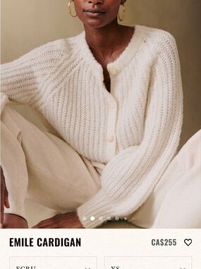 Sezane Emile Cardigan in Ecru